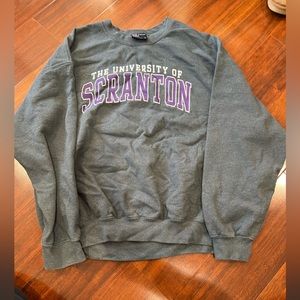 grey university of scranton crew neck size large